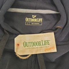 Outdoor Life Men’s Full Front Zipper Solid Fleece Hoodie Color Black Size L