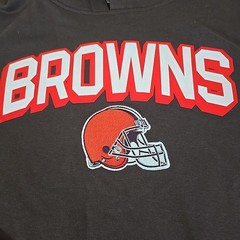 Cleveland Browns Sweatshirt Mens Large Brown Hooded NFL Sportswear Activewear