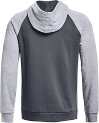 Under Armour Men’s Rival Wordmark Colorblock Hoodie – Pitch Gray/Light Heather