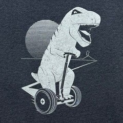 Story Spark T-Rex Riding Segway Unisex L Sweatshirt Gray