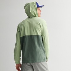 Billabong Abner Hoodie Men’s M Green Gray Colorblock Full Zip Sweatshirt NWT
