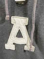 Abercrombie & Fitch Muscle Mens 2XL Hooded Varsity Letter Sweatshirt Gray