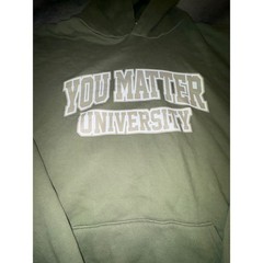 (CL) Demetrius Harmon You Matter University Hoodie Olive Green XXL Street Graph