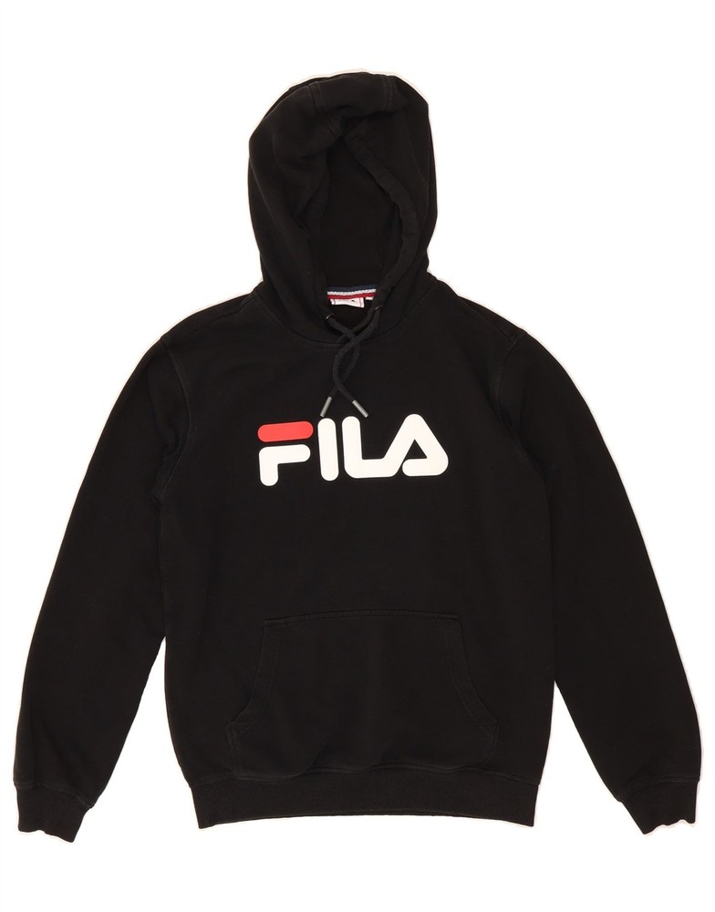 FILA Mens Graphic Hoodie Jumper XS Black Cotton DG88