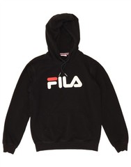FILA Mens Graphic Hoodie Jumper XS Black Cotton DG88