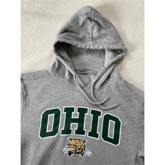 Ohio University Mens Medium Hoodie Gray Bobcats NCAA Collegiate Sweatshirt