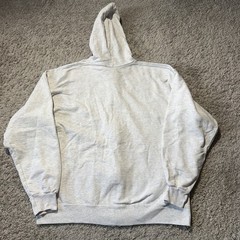 Vintage Hanes Hoodie Adult Mens L Grey Light Heather Full Zip Blank 90s Y2k