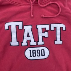 VTG Taft University Hoodie Mens Small Red College School Law Sports Outdoor Y2K