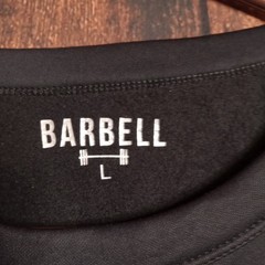 Barbell Men’s Long Sleeve Crew Neck Shirt Kangaroo Pocket Black Large