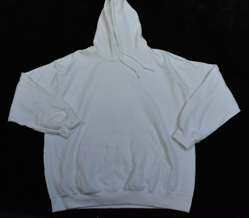 Gildan Heavy Blend Blank Pullover Plain White Hoodie Mens Large Bulk Lot Of 6