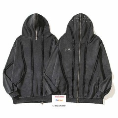Mens Women Thug Hooded Club Pullover Hoodie Cardigan Zip Sweatshirt Jumper Coat