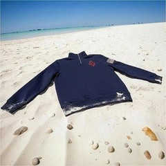 Retro Quarterzip Pullover Hoodie JEE Embroidery Pattern Sweatshirt USA