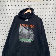 Vintage Vietnam Veterans Hoodie Mens XL Black 90s Some Still Serve