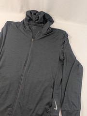 Nike Yoga Jacket Men Medium Gray Dri-Fit Full Zip Training Hoodie Stretch