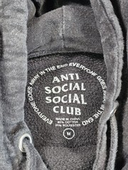 Anti Social Social Club “Coral Crush” Black Hoodie Sweatshirt Faded Size Medium