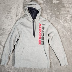 Under Armour All Season Gear Pullover Hoodie Men’s XL Gray Spell Out