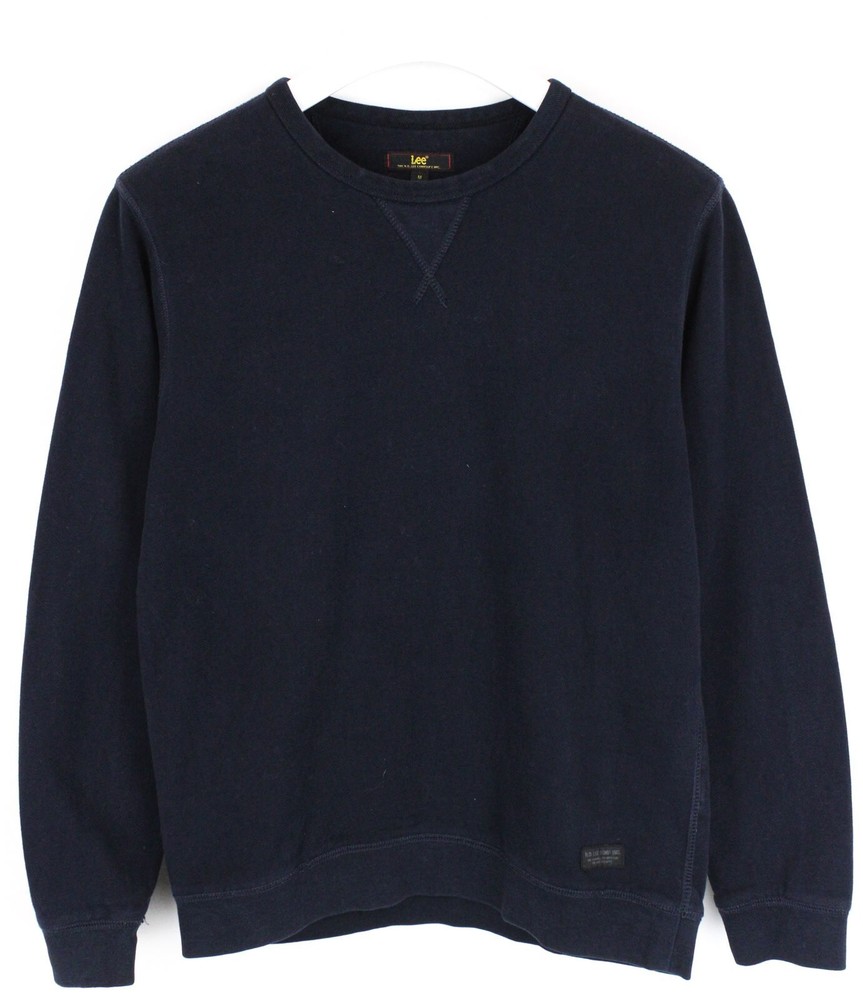 LEE Sweatshirt Mens M (MEDIUM) Pullover Crew Neck Dark Blue Logo