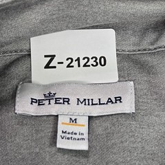 Peter Millar Men Sweatshirt M Light Gray Embroidered Airplane Logo Quarter Zip