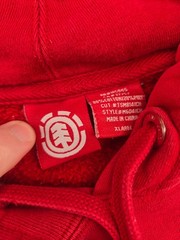Element Hoodie Sweatshirt Mens XL Red Heavyweight Wind Water Fire Earth Pocket !