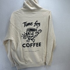 Time For Coffee Lane Seven Hoodie Beige Mens XL Sweatshirt Lion & Lamb New