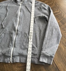 Vince Hoodie Mens L Knit Heather Gray Full Zip Jersey Lined Sweatshirt Designer