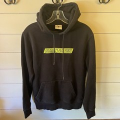 Daily Paper Heavy Cotton Hoodie Black Yellow Embroidered Logo Men’s Size XS