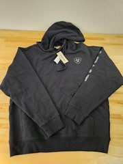 M / MEDIUM – BLACK – Ariat Men’s Long Sleeve Warm Fleece Logo Print Hoodie