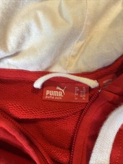 PUMA Men’s Full Zip Hoodie Large Red Long Sleeve Pockets