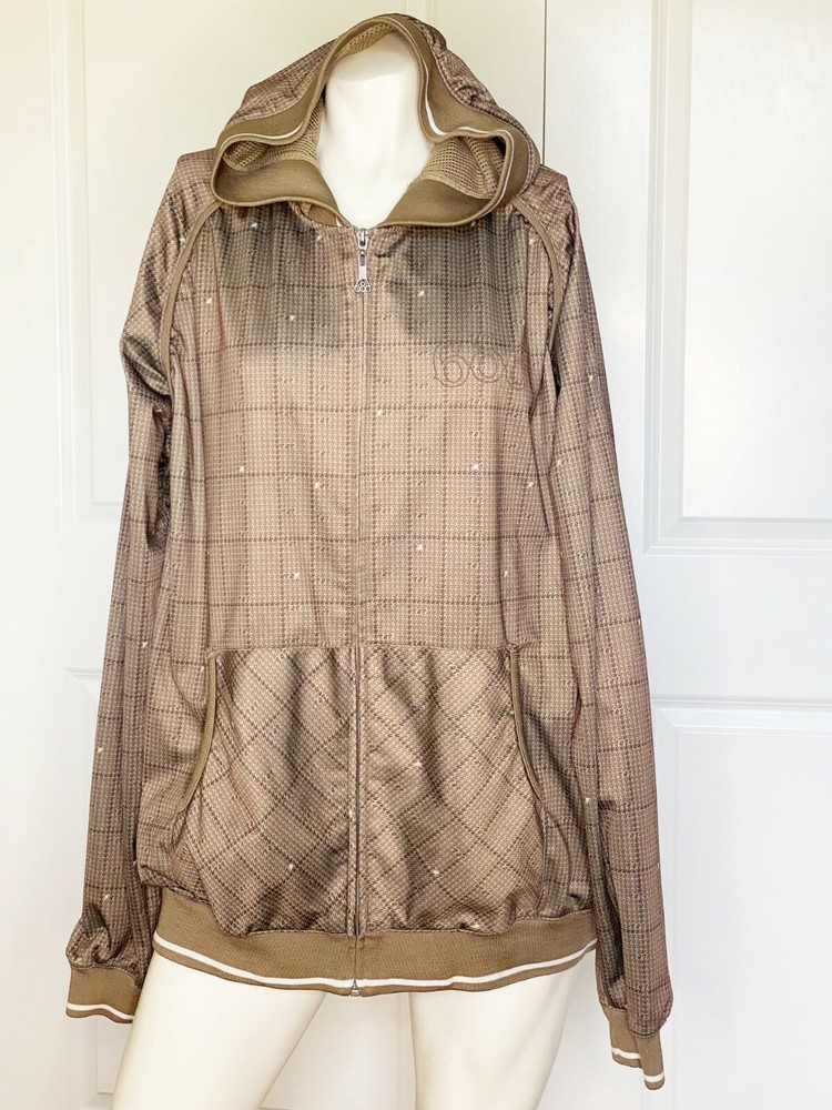 NWOT 686 MEN’S LIGHTWEIGHT OLIVE BROWN PLAID SNOWBOARD HOODIE SWEATSHIRT SIZE:XL