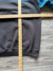Vintage 90s Hanes Two Tone Blue Black Color Block Pullover Sweatshirt Size L