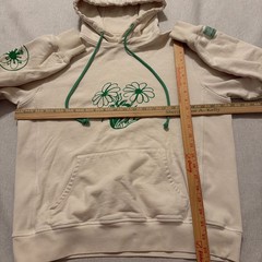 Men’s CHNGE Hoodie Beige Grow Learn Sz M BOHO Sustainable Terry Lined Organic