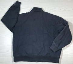 LL Bean Katahdin Iron Works Sherpa Lined Jacket Men L Blue Pockets Full Zip Dad