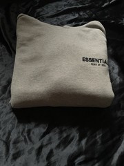Medium size, wore once, Dark oatmeal gray, fear of god essentials hoodie
