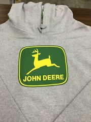NWT John Deere Gray Hoodie Sweatshirt Green & Yellow Logo Size XL Extra Large