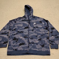 Nike Sportswear Club Hoodie Mens 2XL Purple Zip Sweatshirt Street Camo Designer