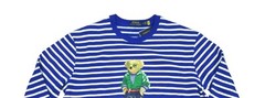 Polo Ralph Lauren Men’s Royal Blue/White Polo Bear Stripe Fleece Sweatshirt