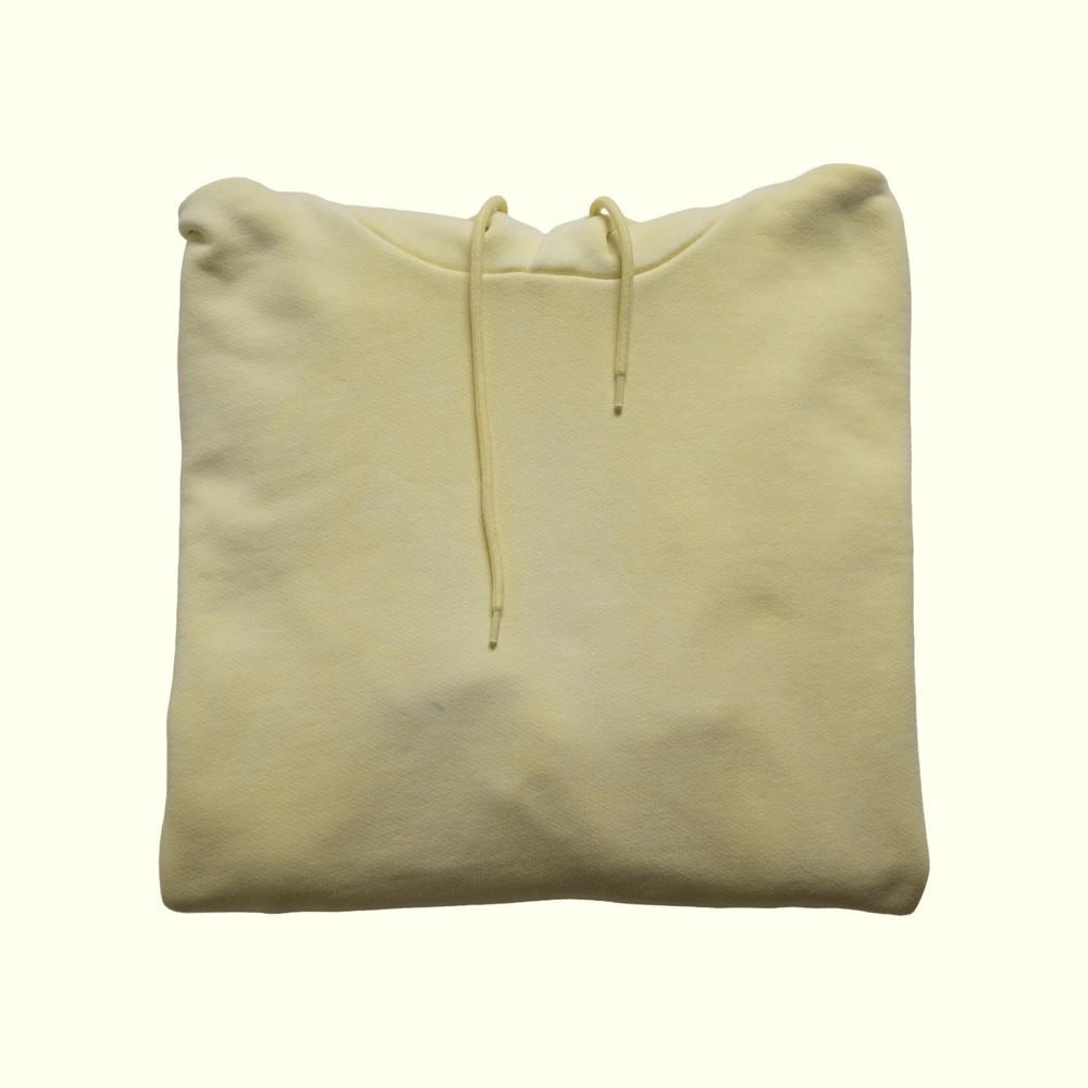 LEVI’S 90s Y2K BLANK PREMIUM COTTON YELLOW FADED DISTRESSED HOODIE SWEATSHIRT M