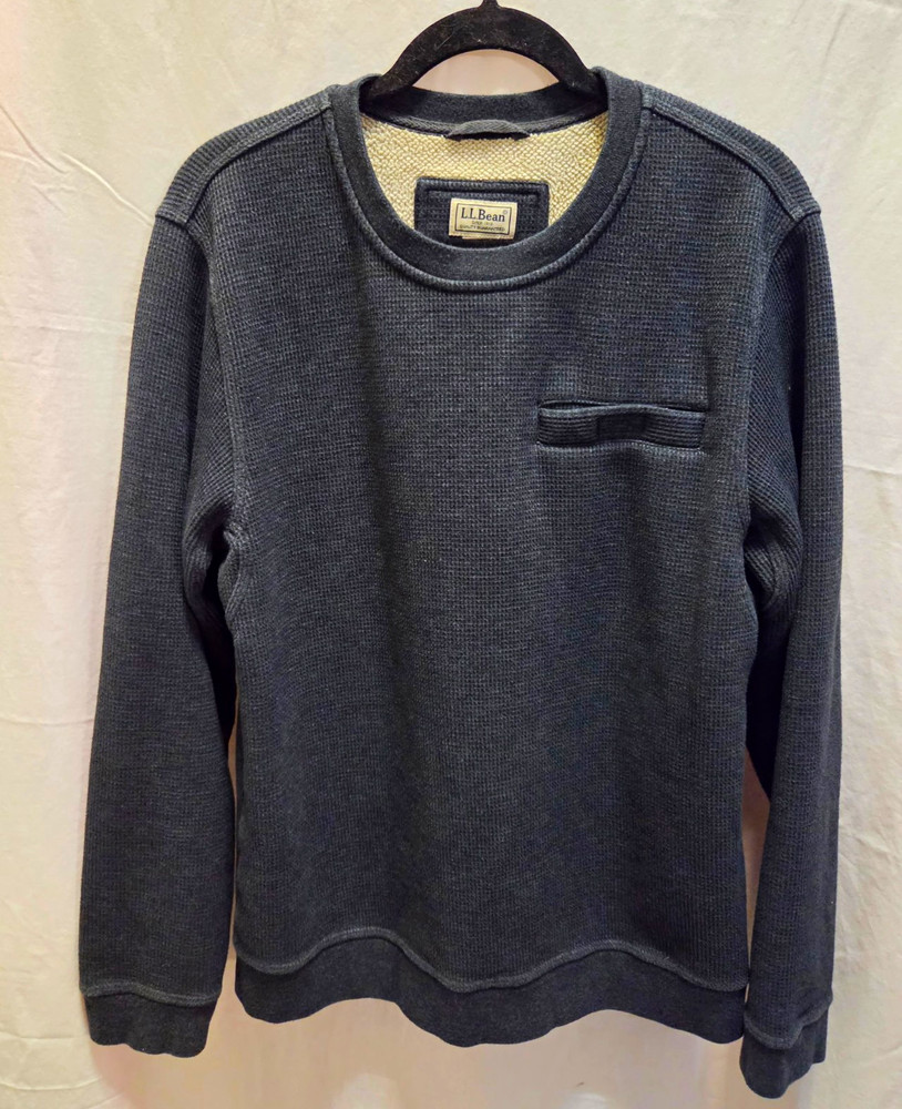 L.L.Bean Men’s Gray Crew Neck Knit Pullover Sweatshirt Solid Size M Regular
