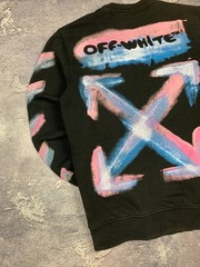 Off-White Men’s Black Graphic Sweatshirt Size S Cotton Made in Portugal