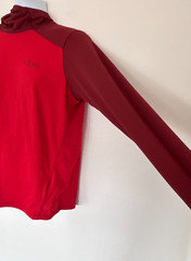 Rab Force Hoodie Large Red Lightweight Breathable Performance Wicking Base Layer