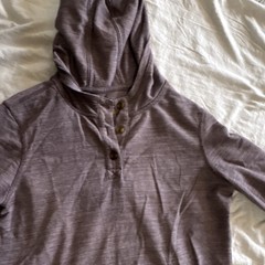 Carhartt womens Pullover Hoodie M Gray Henley Button Neck Hooded Pockets