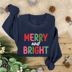 Merry and Bright Family Christmas Jumper | Xmas Sweatshirt | Cute Xmas Jumper