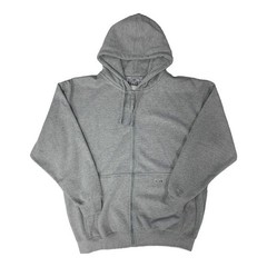 Mens Medium Grey Pro Club Men’s Heavyweight Full Zip Fleece Hoodie Heavyweight
