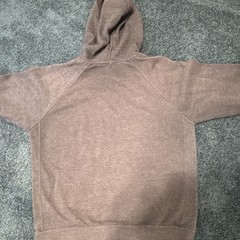 éS Mens L gray / charcoal Pullover Fleece Hoodie Cotton/Poly Hooded Pockets Logo