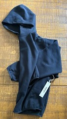 Fear of God ESSENTIALS Jet Black Modern Fit Fleece Hoodie Logo Patch