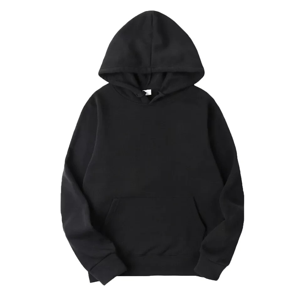 US Mens Plain Pullover Hoodie Casual Hooded Sweatshirt Long Sleeve Classic Tops