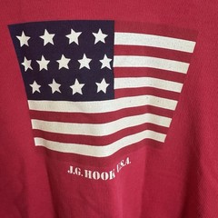 Vintage J.G. Hook USA American Flag Sweatshirt Red Made In USA Size Large