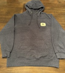 John Deere Hoodie Adult Large Heather Dark Gray/Blue Hue Sweatshirt Casual Mens