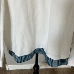 Waffle Knit Color Block White Long Sleeve Shirt Cotton Blend Mens