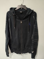 Vintage Jordan Nike Air Jumpman Men M Black Blue Full Zip Hoodie Jacket